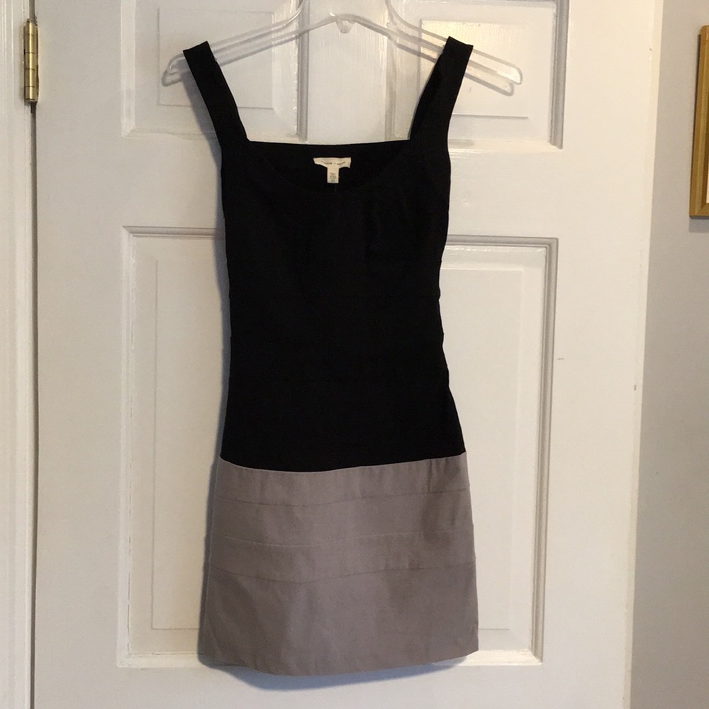 Silence & Noise no sleeve, black & gray dress